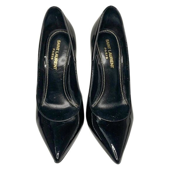 Saint Laurent Opyum 110 YSL Pumps EU 37 US 7 Black Patent Pointed High Heels - Picture 2 of 11